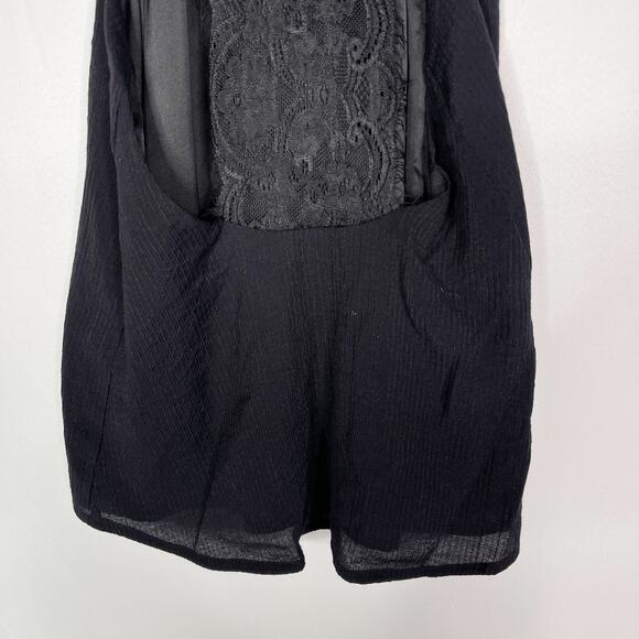 For Love and Lemons Small S Black Lace Back Halter Tank Top Sexy Open Back - Picture 6 of 10